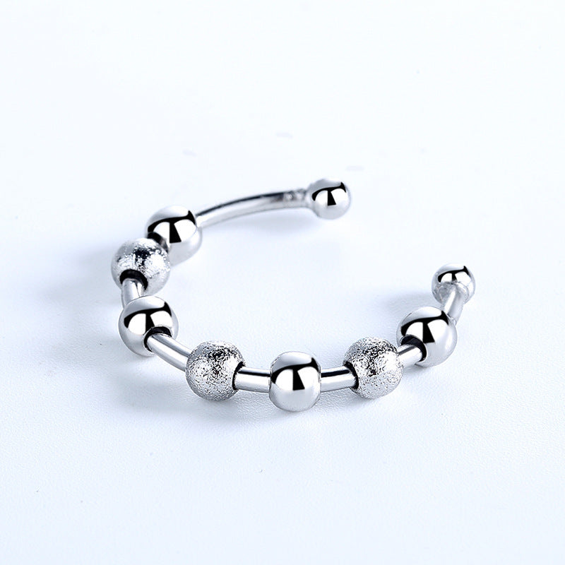 New Product Rotating Micro-motion Beads Women's Men's Anxiety Ring Adjustable Thin Bead Ring